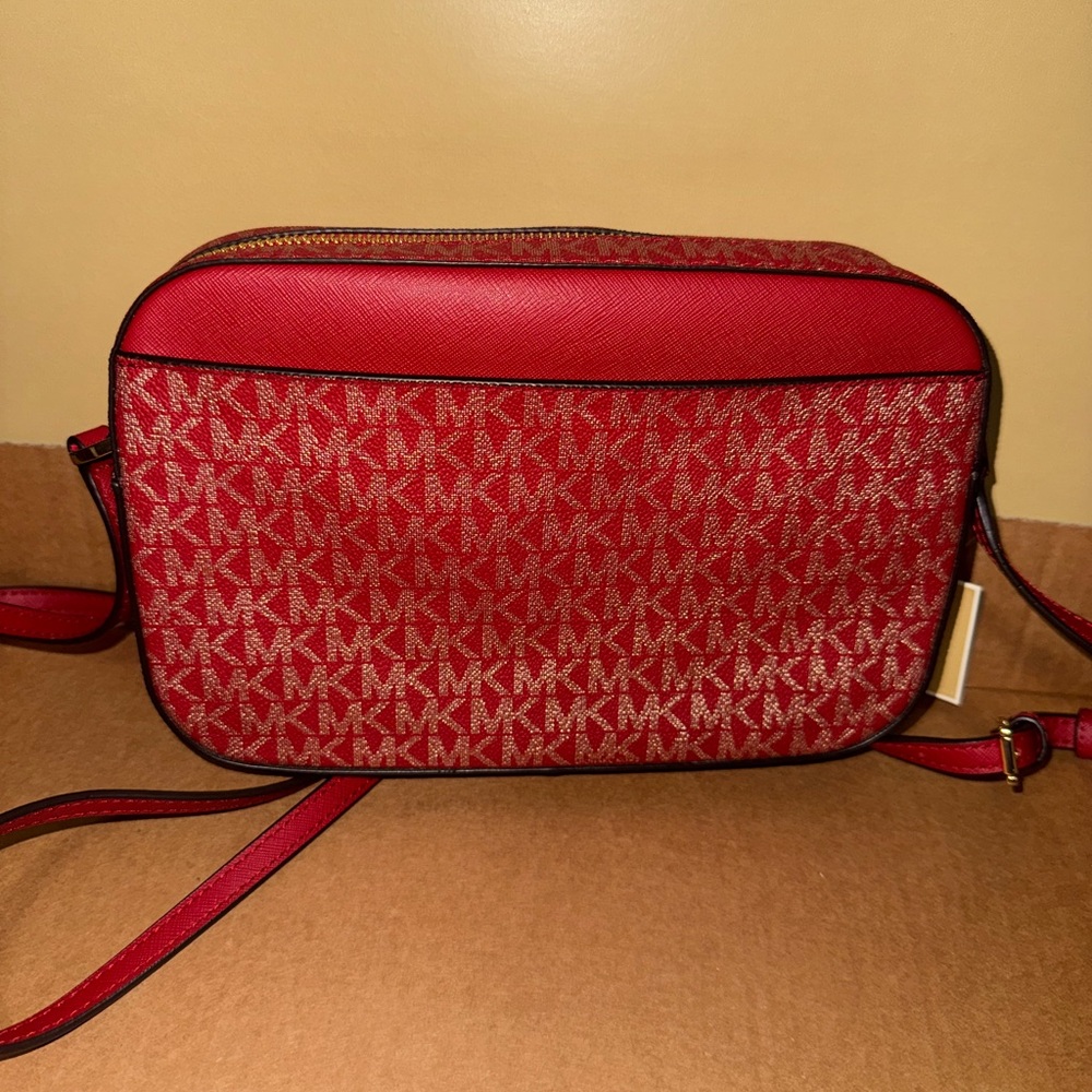 Michael Kors Chain Shoulder Crossbody Bag MK Chili Gold - Picture 7 of 9